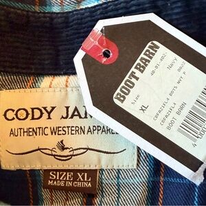 Cody James Boys' Navy Plaid Button Down Shirt